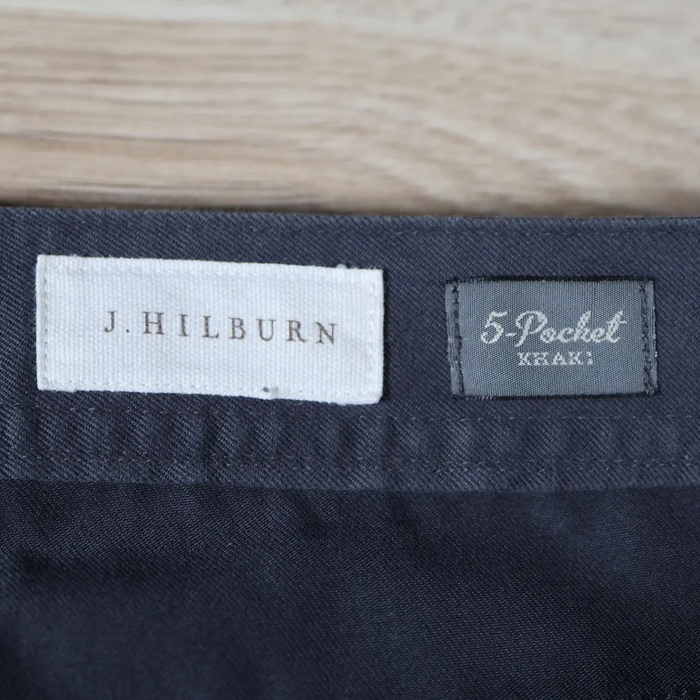 J. Hilburn Pants Mens 36x34 Gray Chino 5-Pocket Cotton Straight Fit Preppy